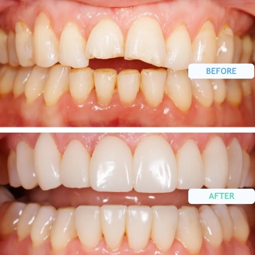 Composite Bonding On Bottom Teeth Before and After